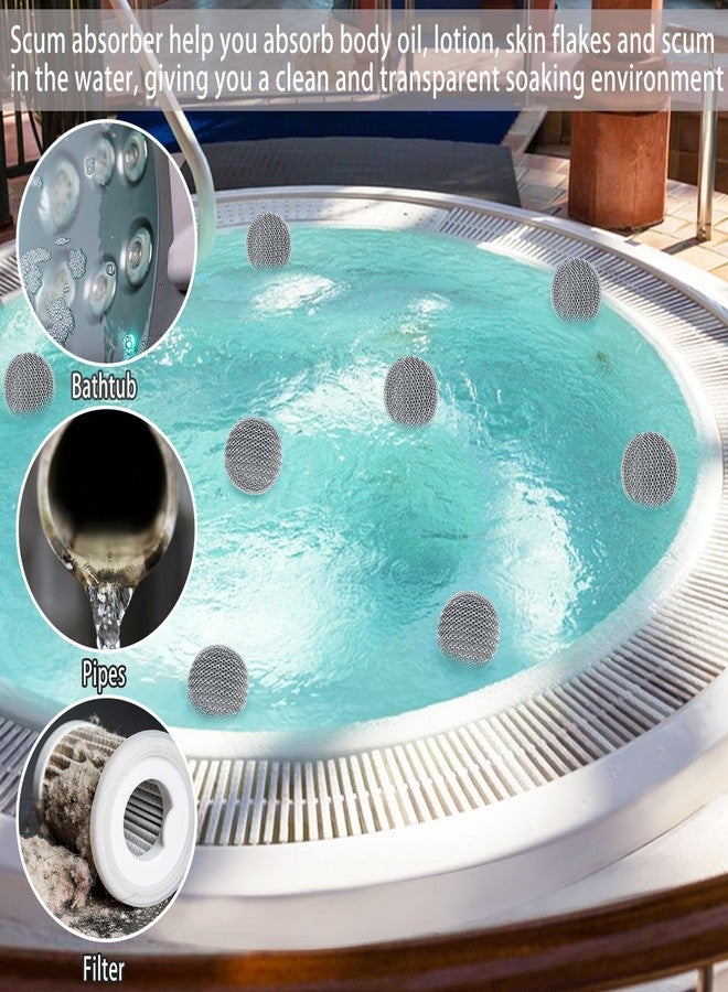 JULMELON Hot Tub Scum Absorber, 4 Pack Spa & Pool Scum Eliminating Balls Reusable Hot Tub Oil Absorbing Sponge Washable Scum Floating Filter to Keep Water Clear for Pool Bath Hot Tub Accessories(Gray) - Image 2